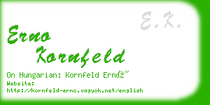 erno kornfeld business card